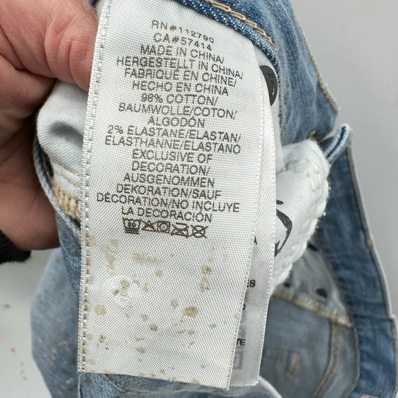 TRUE RELIGION Speckled Hen woman mid rise slim boyfriend cotton denim jean 30 - Picture 13 of 15